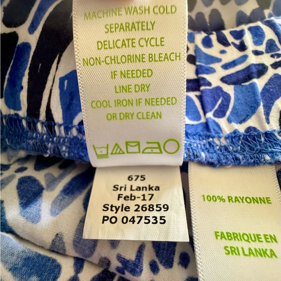 Lilly Pulitzer Bal Harbour Palazzo Pants Blue White Taverna Tile Allover Small - Picture 8 of 10